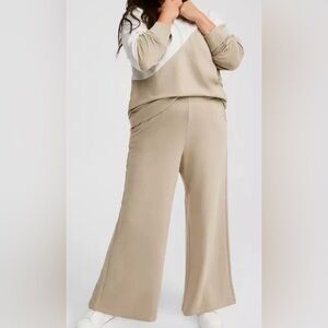 Torrid Super Soft Fleece Khaki & Grey sweatshirt  & Wide-Leg Pants- size 0